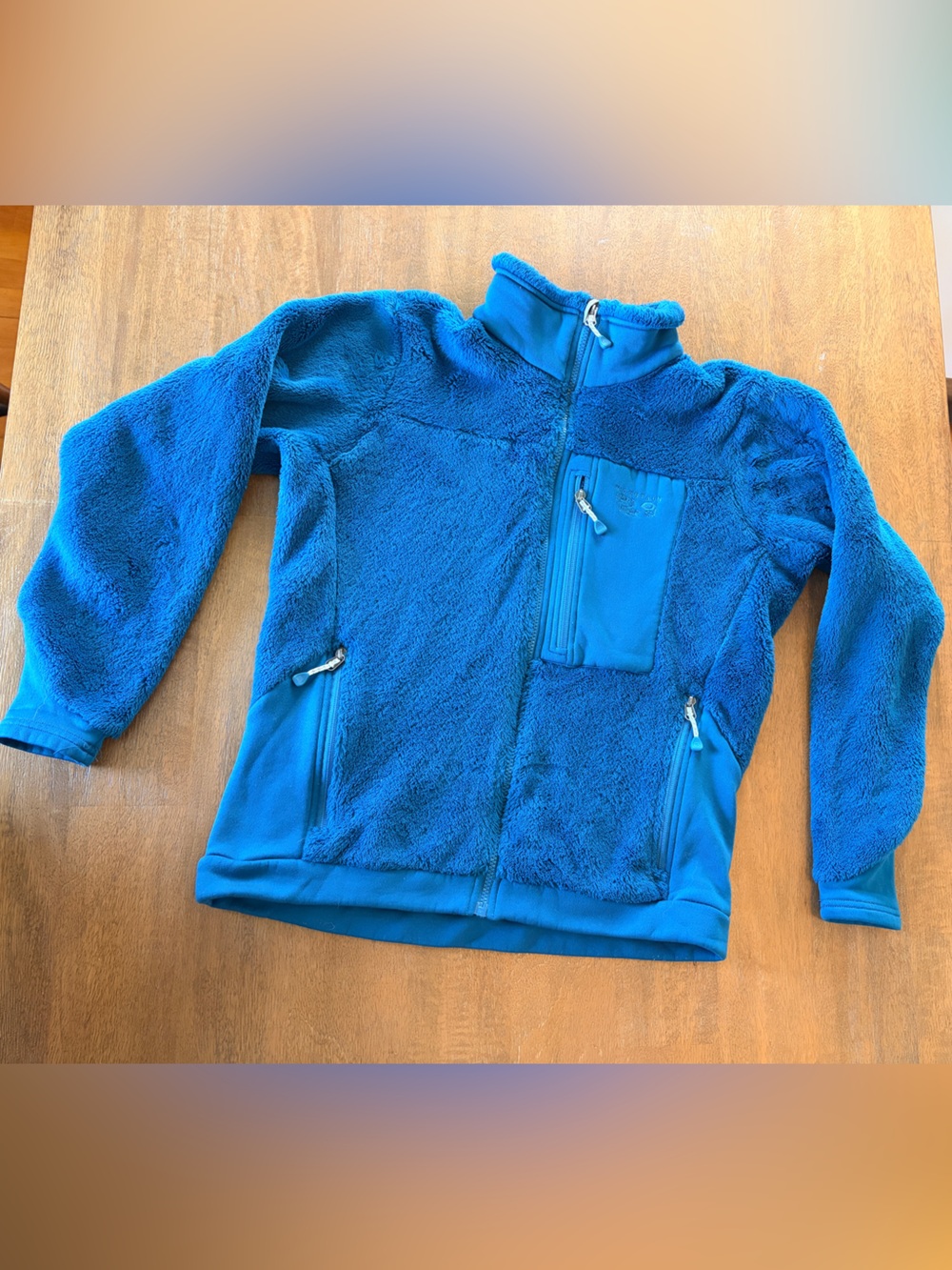 Mountain Hardwear Teal Blue Full-Zip Fleece Jacket